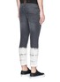 Back View - Click To Enlarge - PALM ANGELS - Dyed stripe cropped skinny jeans