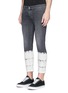 Front View - Click To Enlarge - PALM ANGELS - Dyed stripe cropped skinny jeans