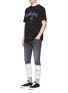 Figure View - Click To Enlarge - PALM ANGELS - Dyed stripe cropped skinny jeans