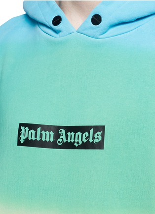 Detail View - Click To Enlarge - PALM ANGELS - Rainbow tie dye cotton hoodie