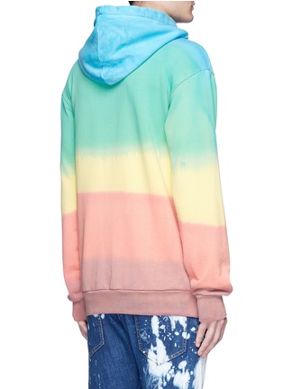 Back View - Click To Enlarge - PALM ANGELS - Rainbow tie dye cotton hoodie