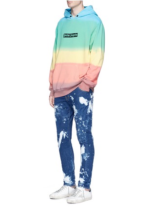Figure View - Click To Enlarge - PALM ANGELS - Rainbow tie dye cotton hoodie