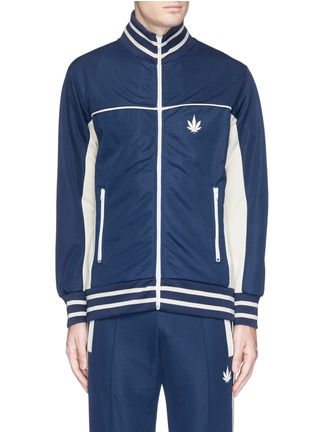 Main View - Click To Enlarge - PALM ANGELS - Cannabis leaf print contrast track jacket