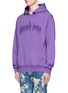 Front View - Click To Enlarge - PALM ANGELS - 'Purple Haze' embossed print hoodie