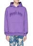 Main View - Click To Enlarge - PALM ANGELS - 'Purple Haze' embossed print hoodie