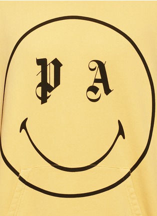 Detail View - Click To Enlarge - PALM ANGELS - x Smiley® logo print cotton hoodie