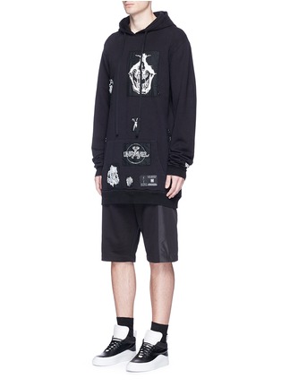 Front View - Click To Enlarge - BEN TAVERNITI UNRAVEL PROJECT  - Skull appliqué hoodie