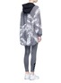 Back View - Click To Enlarge - THE UPSIDE - 'The Palms' print hooded anorak
