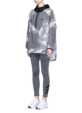 Front View - Click To Enlarge - THE UPSIDE - 'The Palms' print hooded anorak
