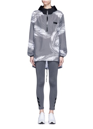 Main View - Click To Enlarge - THE UPSIDE - 'The Palms' print hooded anorak