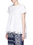 Front View - Click To Enlarge - SACAI - Ruffle back accordion pleat T-shirt