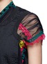 Detail View - Click To Enlarge - SACAI - Bandana embroidery trim chiffon drape pleat dress