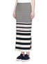 Front View - Click To Enlarge - PORTS 1961 - Variegated stripe silk blend knit maxi skirt