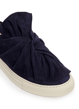 Detail View - Click To Enlarge - PORTS 1961 - Twist bow suede slide skate slip-ons