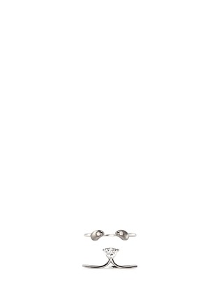 Main View - Click To Enlarge - RUIFIER - Panda' diamond topaz 9k white gold two ring set