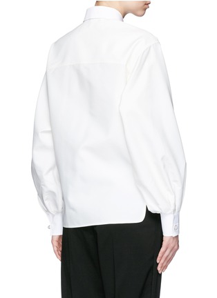 Back View - Click To Enlarge - LANVIN - Crystal pavé button taffeta shirt