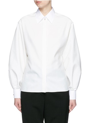 Main View - Click To Enlarge - LANVIN - Crystal pavé button taffeta shirt