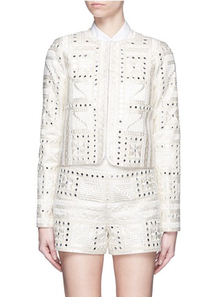 Main View - Click To Enlarge - ALICE & OLIVIA - 'Kidman' embellished Aztec embroidery jacket