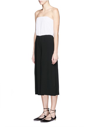 Front View - Click To Enlarge - ALICE & OLIVIA - 'Lucie' colourblock strapless culotte jumpsuit
