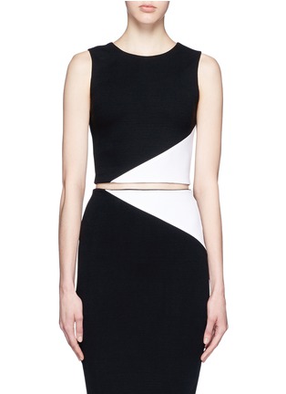 Main View - Click To Enlarge - ALICE & OLIVIA - 'Cathleen' colourblock knit cropped top