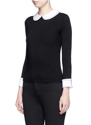 Front View - Click To Enlarge - ALICE & OLIVIA - 'Porla' detachable Peter Pan collar sweater