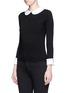 Front View - Click To Enlarge - ALICE & OLIVIA - 'Porla' detachable Peter Pan collar sweater