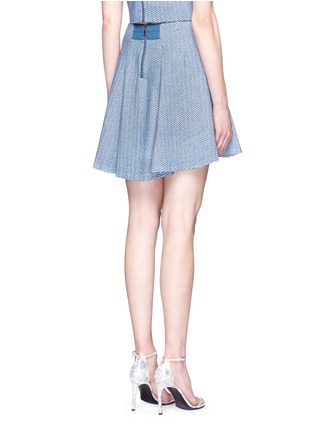 Back View - Click To Enlarge - ALICE & OLIVIA - 'Sibel' chevron stripe cotton-linen skirt