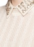 Detail View - Click To Enlarge - ALICE & OLIVIA - 'Tamsin' detachable jewelled collar cable knit sweater