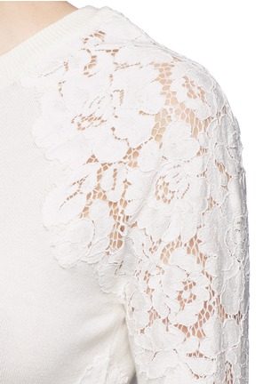 Detail View - Click To Enlarge - ALICE & OLIVIA - 'Lidia' lace sleeve sweater