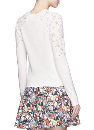 Back View - Click To Enlarge - ALICE & OLIVIA - 'Lidia' lace sleeve sweater