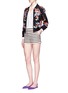 Figure View - Click To Enlarge - ALICE & OLIVIA - 'Ernie' contrast stripe terry shorts