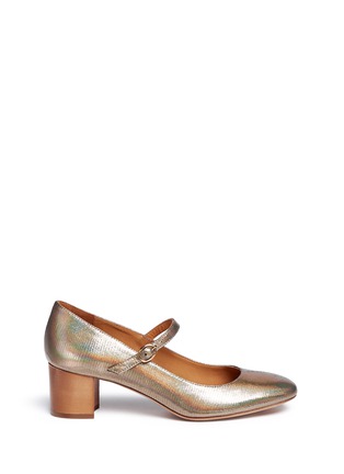Main View - Click To Enlarge - ISABEL MARANT ÉTOILE - 'Louanne' holographic embossed leather Mary Jane pumps
