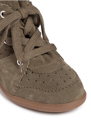 Detail View - Click To Enlarge - ISABEL MARANT ÉTOILE - 'Bobby' perforated nubuck leather concealed wedge sneakers