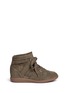 Main View - Click To Enlarge - ISABEL MARANT ÉTOILE - 'Bobby' perforated nubuck leather concealed wedge sneakers