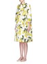 Front View - Click To Enlarge - - - Lemon print brocade pleat back coat