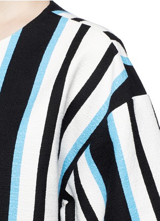 Detail View - Click To Enlarge - - - Variegated stripe Stuoia tweed boxy top
