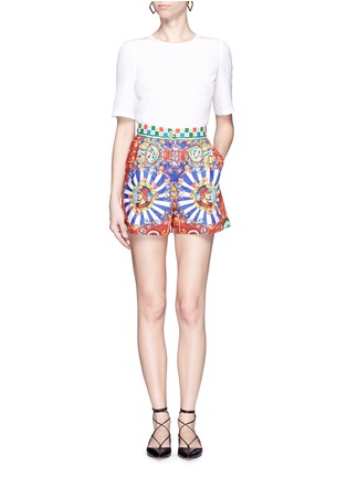 Figure View - Click To Enlarge - - - Carretto print poplin shorts