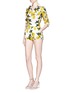 Figure View - Click To Enlarge - - - Lemon print brocade bloomer shorts