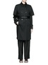 Figure View - Click To Enlarge - BALENCIAGA - Cape back cotton twill trench coat