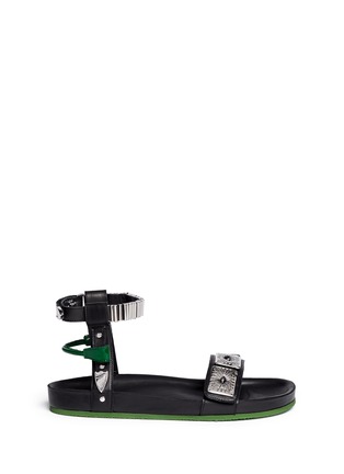 Main View - Click To Enlarge - TOGA ARCHIVES - Western metal plate leather sandals
