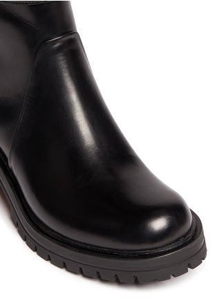Detail View - Click To Enlarge - GIVENCHY - Double buckle strap leather combat boots