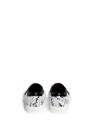 Back View - Click To Enlarge - GIVENCHY - HDG contrast lace leather skate slip-ons