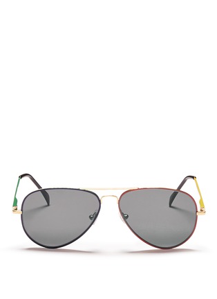 Main View - Click To Enlarge - SHERIFF & CHERRY - 'G008' multicolour metal aviator sunglasses