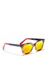 Figure View - Click To Enlarge - SHERIFF & CHERRY - 'G11' crystal polished acetate colourblock sunglasses