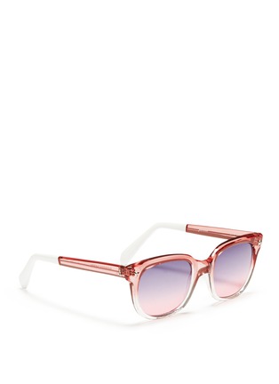 Figure View - Click To Enlarge - SHERIFF & CHERRY - 'G11' crystal polished ombré acetate sunglasses