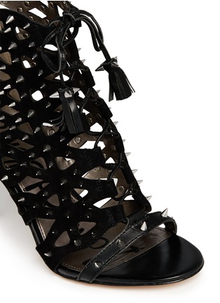 Detail View - Click To Enlarge - SAM EDELMAN - 'Allison' stud cutout suede sandals