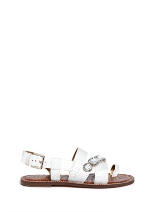 Main View - Click To Enlarge - SAM EDELMAN - 'Dailey' jewel cracked leather strappy sandals