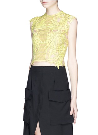 Front View - Click To Enlarge - ERDEM - 'Caissa' guipure lace cropped top