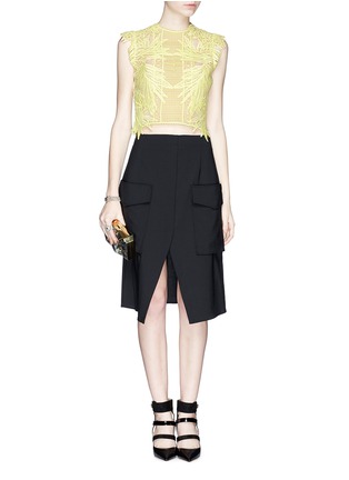 Figure View - Click To Enlarge - ERDEM - 'Caissa' guipure lace cropped top
