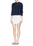 Figure View - Click To Enlarge - KENZO - 'Flying' logo cutwork embroidery skort